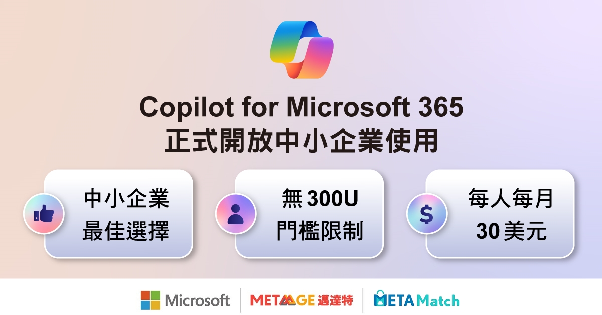 每人月付30美元！微軟Copilot for Microsoft 365 助企業打造嶄新AI 工作模式