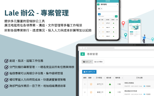 專案管理、團隊協作平台 – Lale辦公