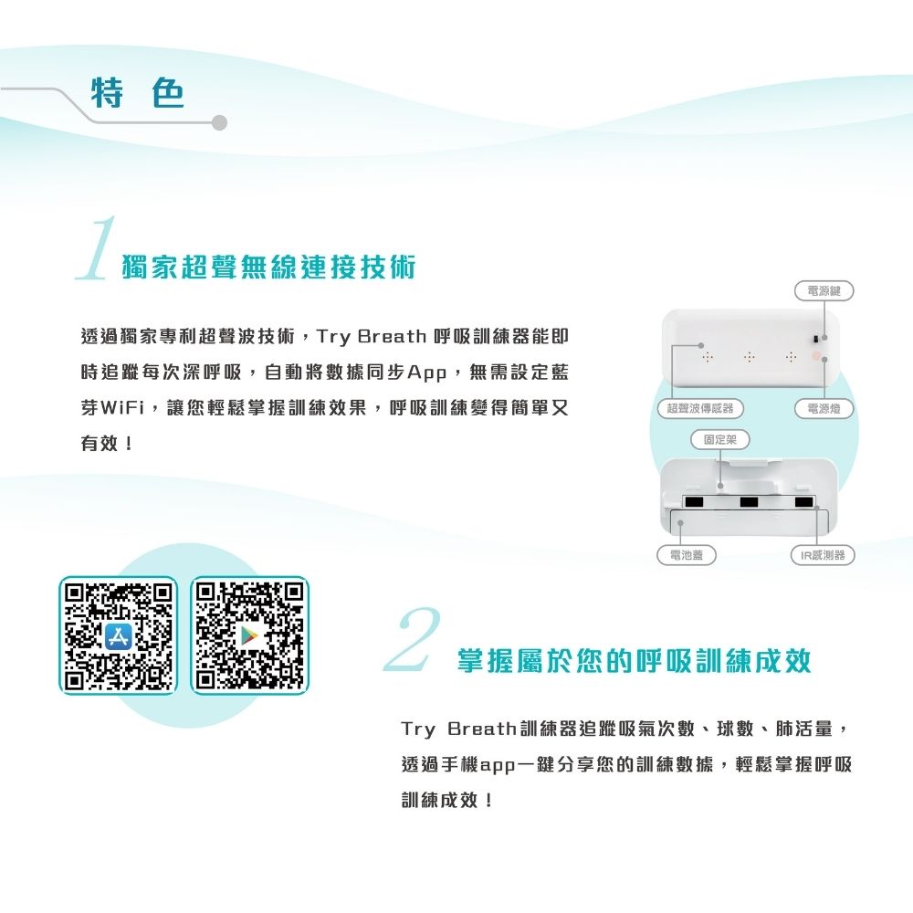 數位呼吸道照護與遠距健康管理 - Try Breath 智慧紀錄器