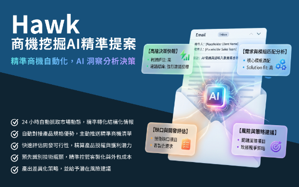 主動式商機決策與 AI 精準開發系統 - Hawk 商機諮詢機器人